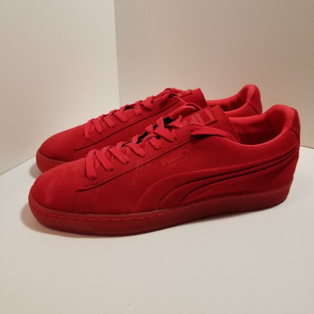 11.5 Puma Suede Red Classic Emboss Iced Fluo